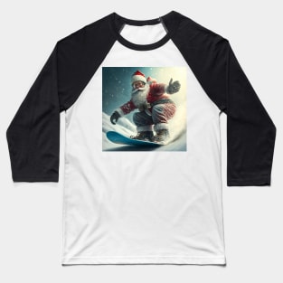 Santa on a snowboard Baseball T-Shirt